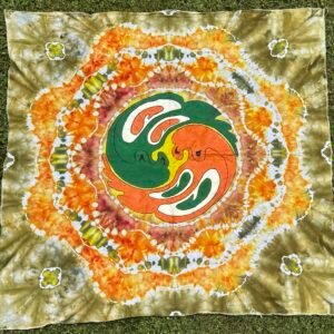 5x5 Athens Tie Dye Tapestry orange and green
